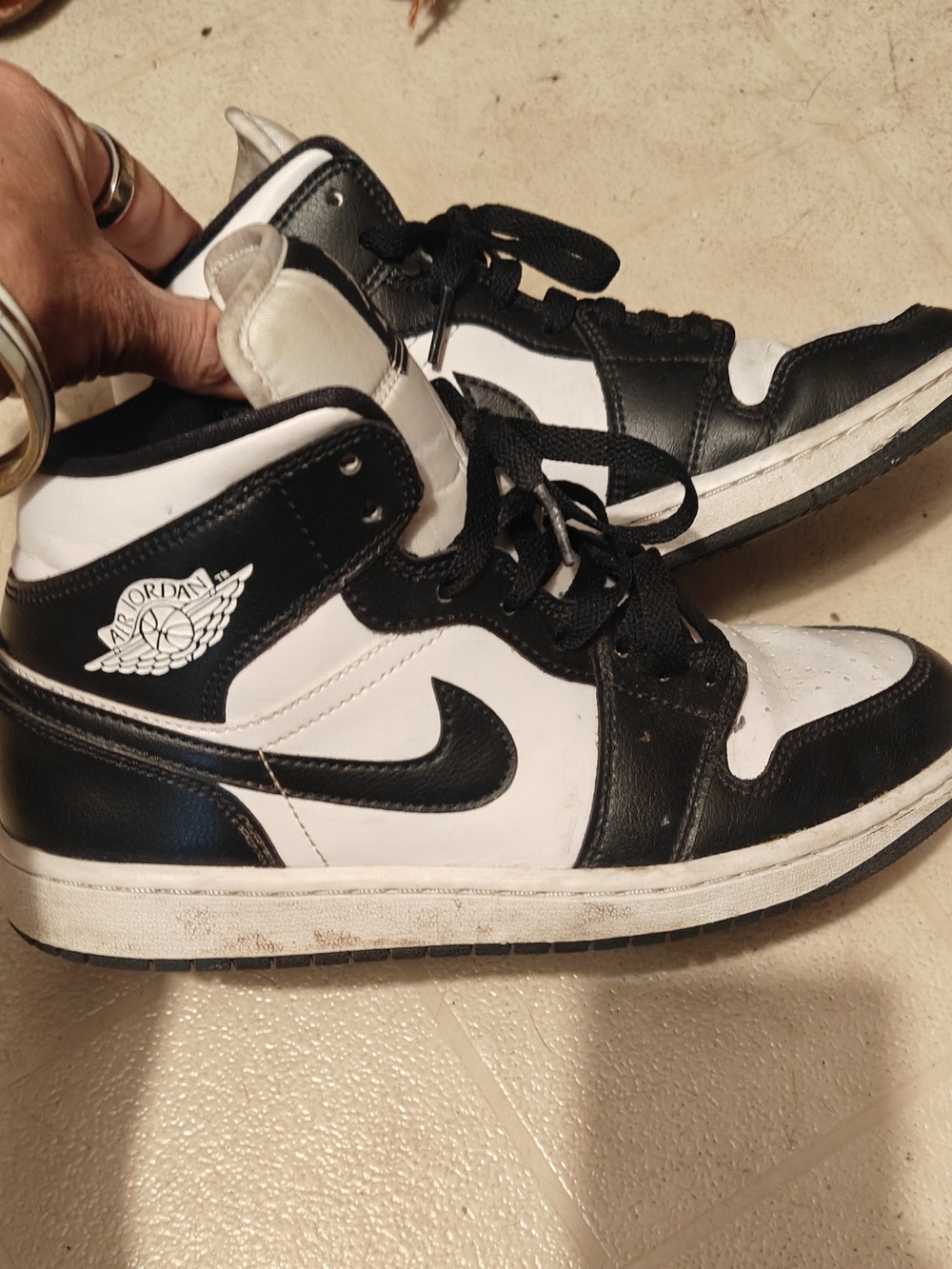 Air Jordan Retro High Top Sneakers - Black/White
